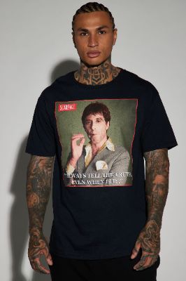 Scarface I Always Tell The Truth Short Sleeve Tee - Black sold by Fashion Nova