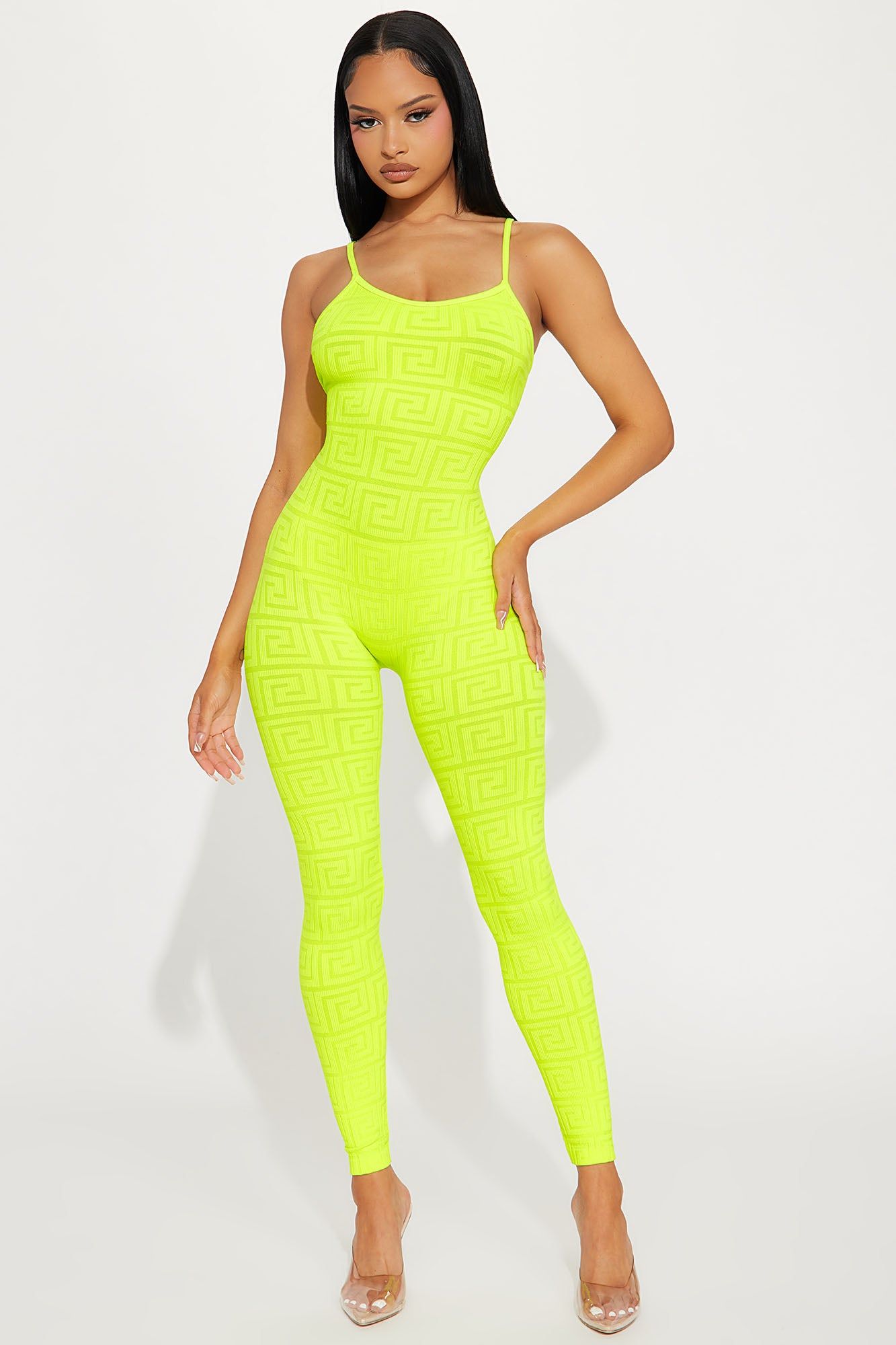 Luca Seamless Jumpsuit - Chartreuse sold by Fashion Nova