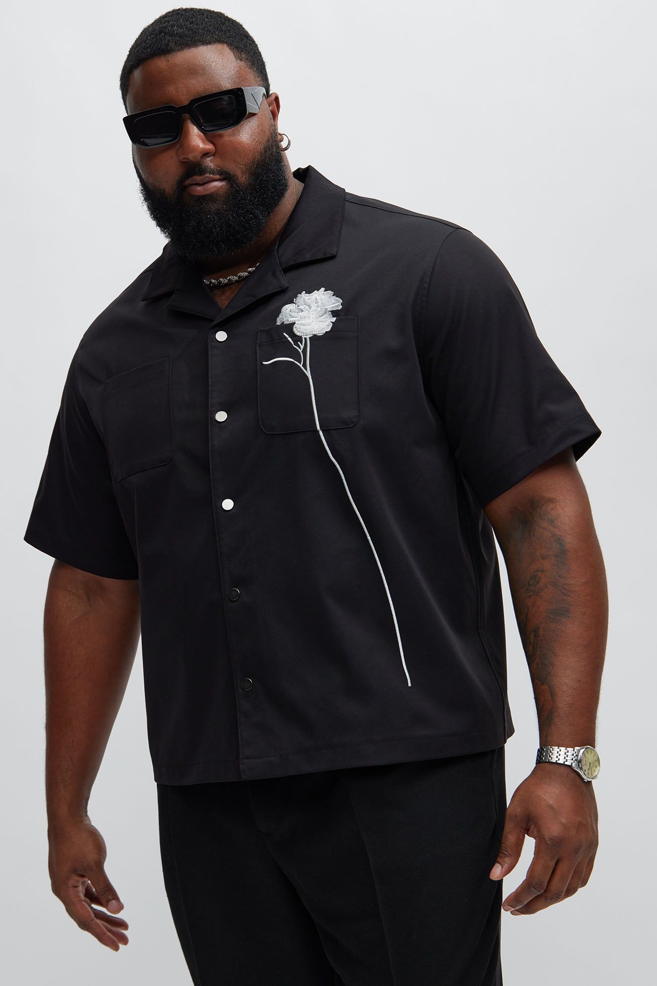 Jarrell Embroidered Shirt - Black sold by Fashion Nova product image thumbnail 5