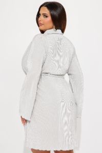 On The Clock Plisse Mini Dress - Silver sold by Fashion Nova