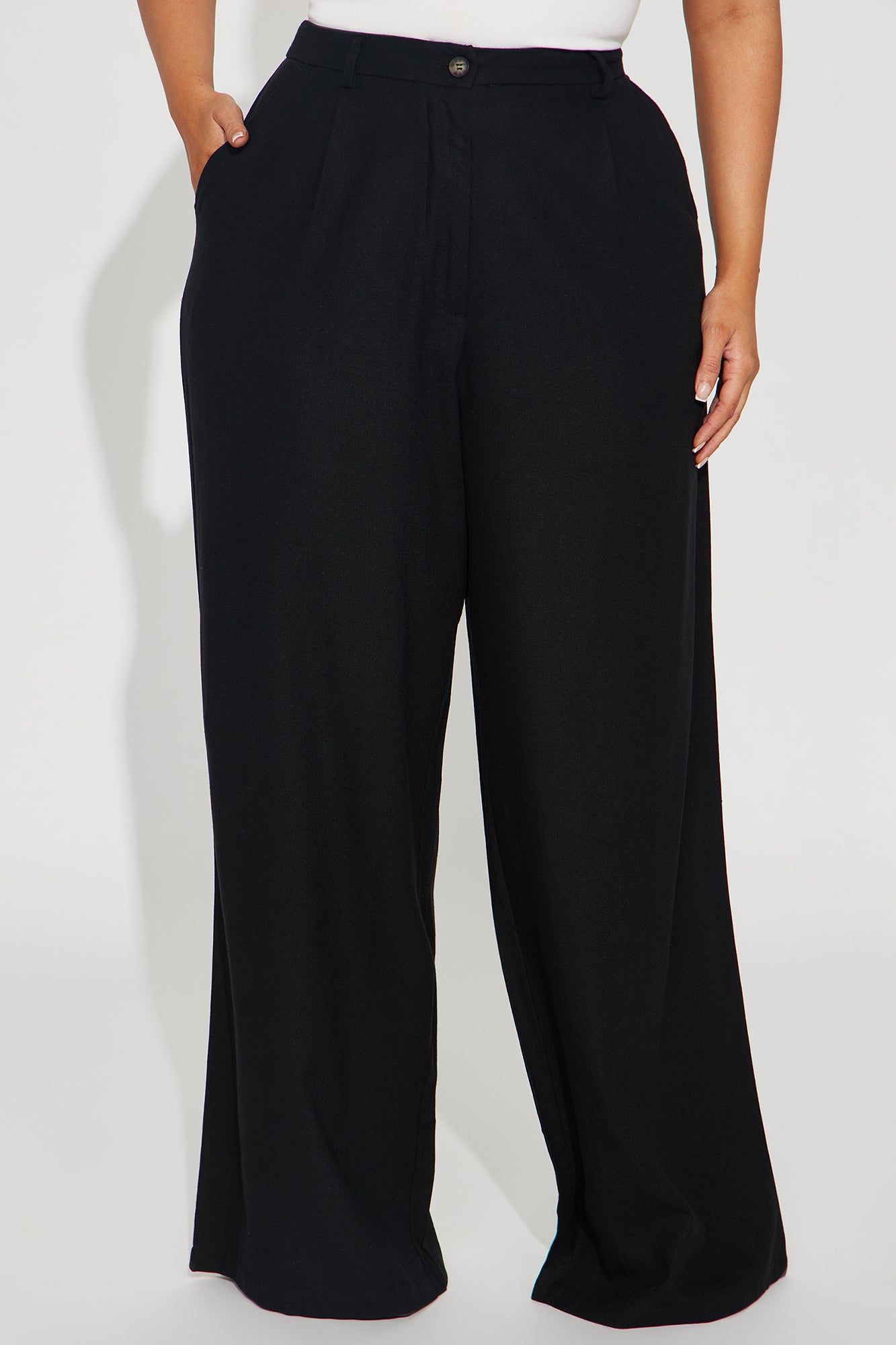 Office to Flight Linen Trouser - Black sold by Fashion Nova product image thumbnail 5