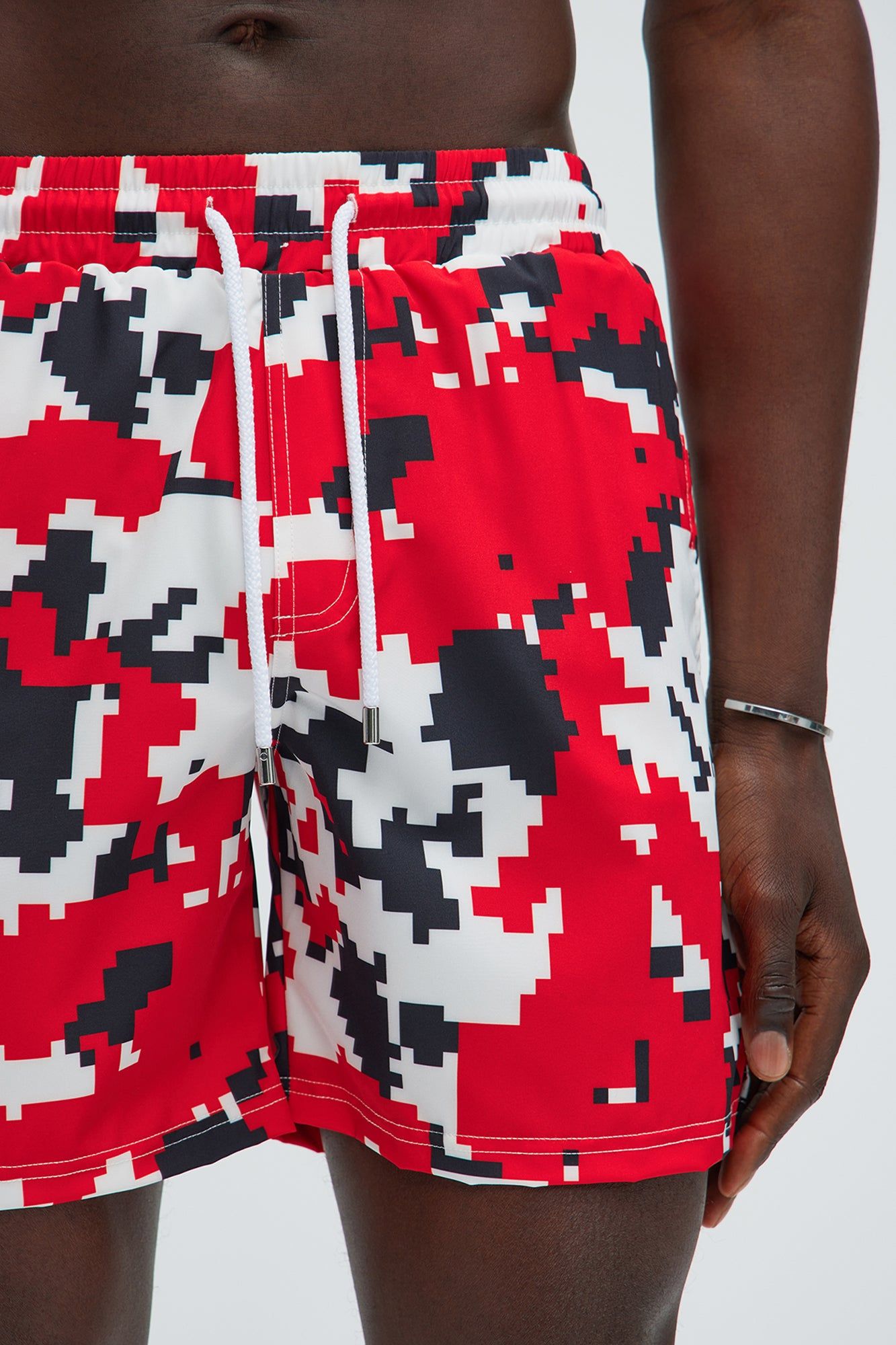 Digital Camo Swim Trunks - Red/combo sold by Fashion Nova product image thumbnail 3