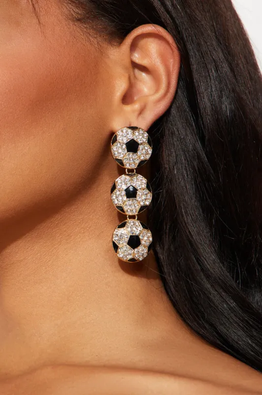 Soccer Star Earrings - Gold/Combo sold by Fashion Nova