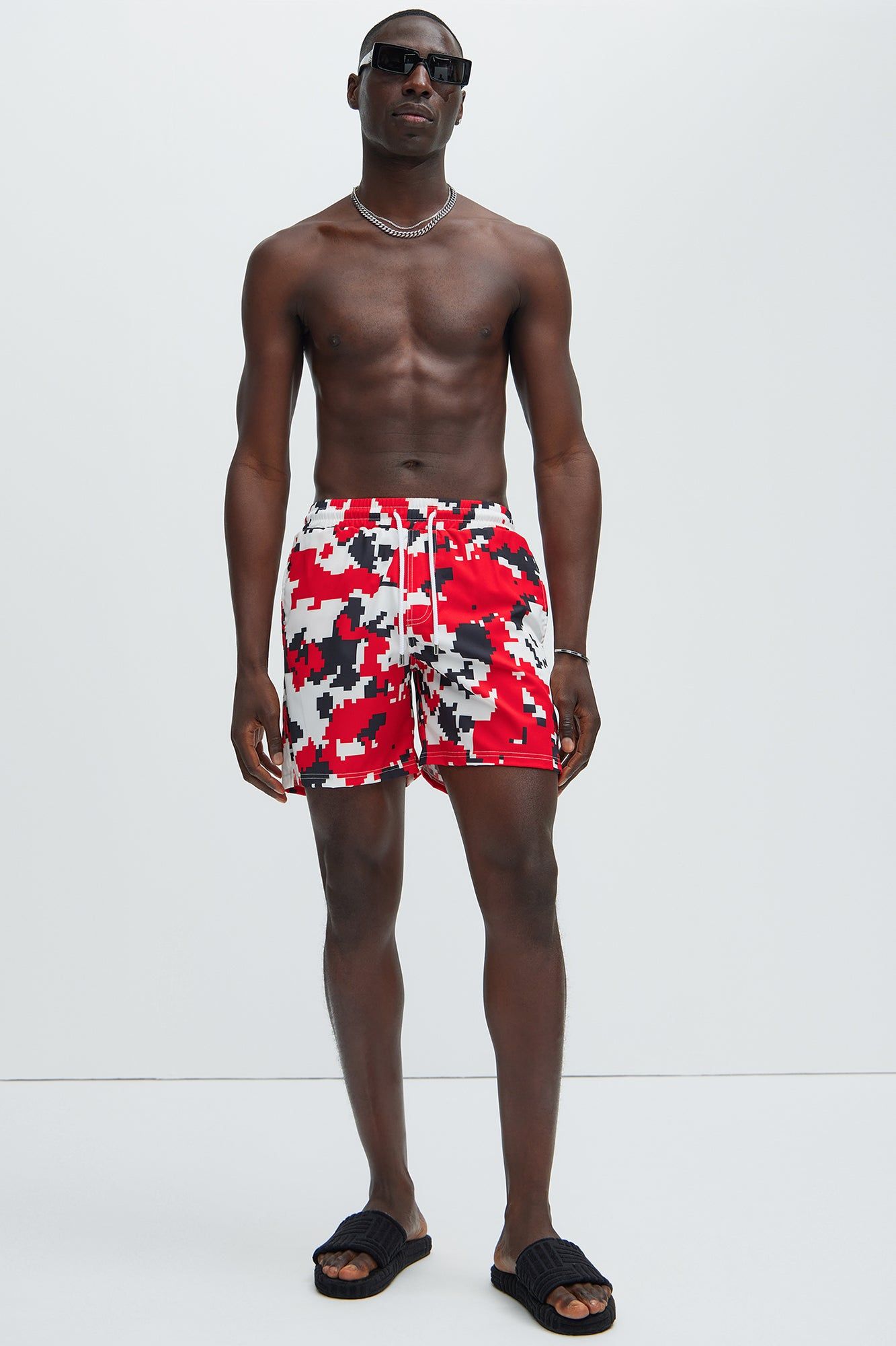 Digital Camo Swim Trunks - Red/combo sold by Fashion Nova product image thumbnail 2