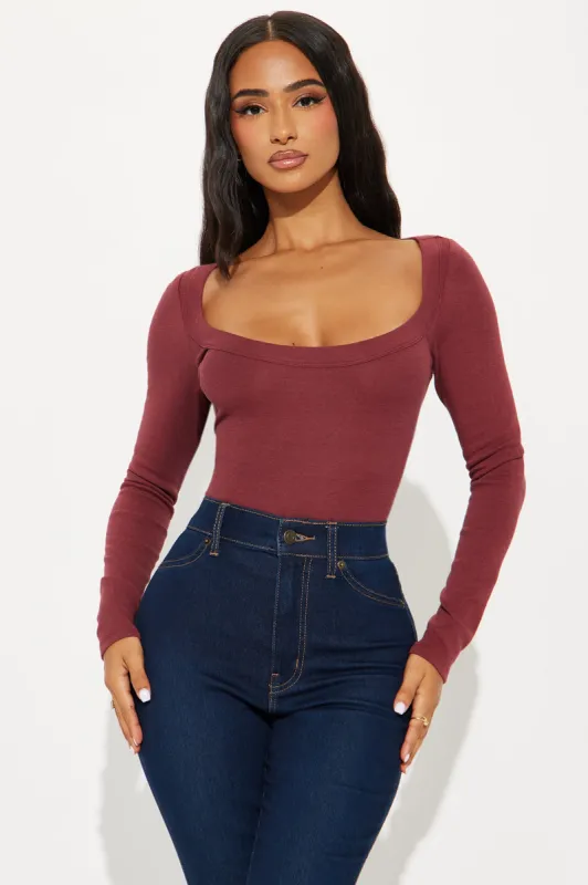 Sydney Scoop Neck Top - Wine sold by Fashion Nova