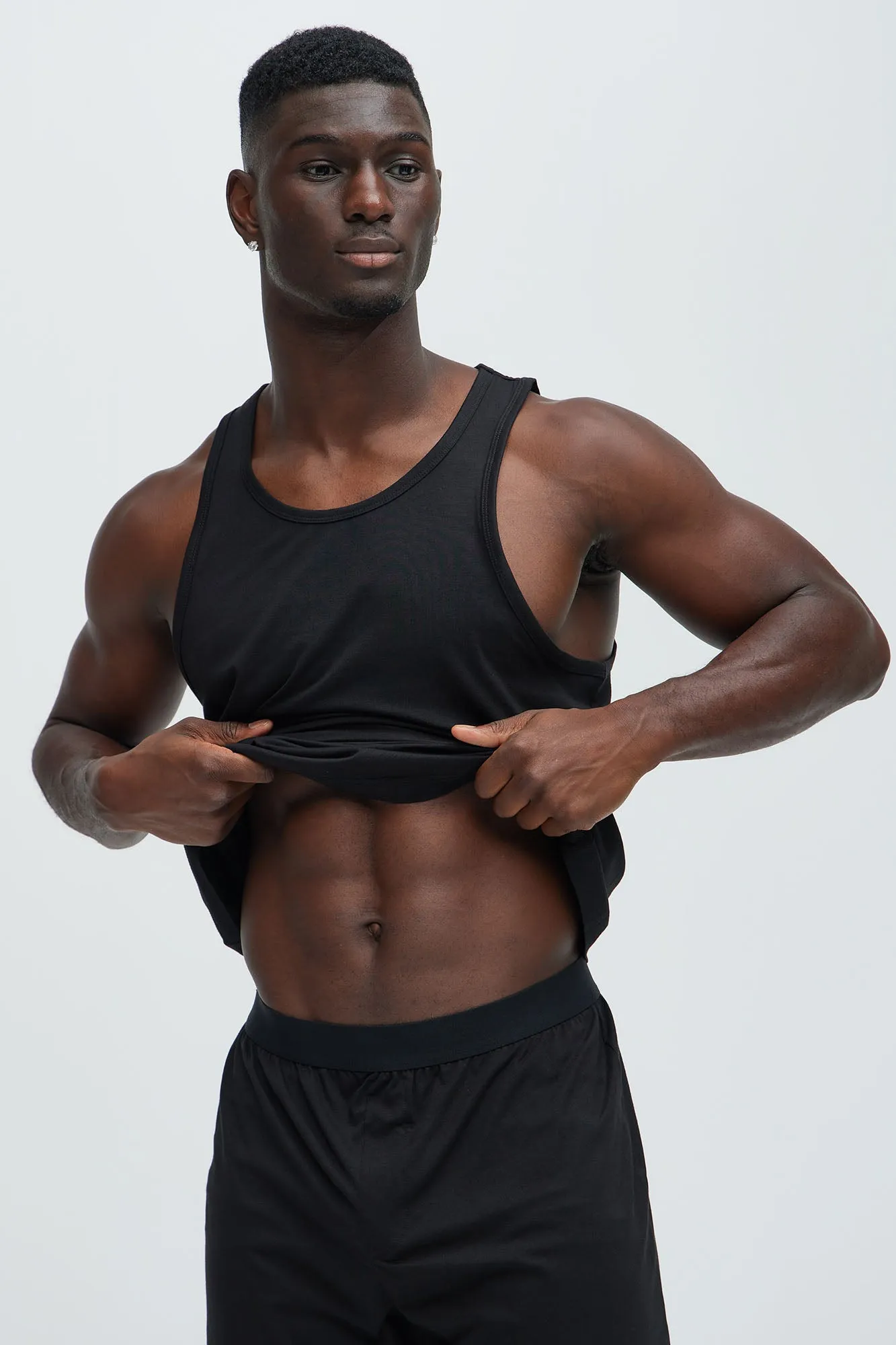 Essential Lounge Tank - Black sold by Fashion Nova