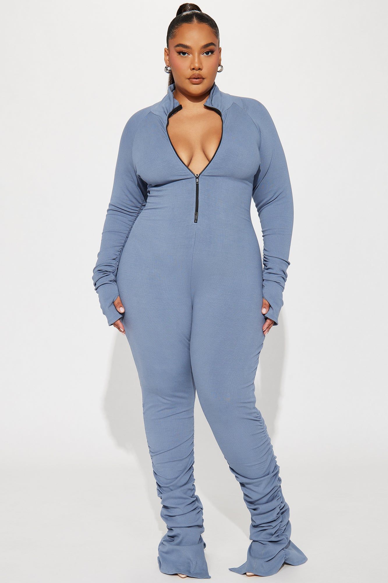Justine Snatched Jumpsuit - Charcoal sold by Fashion Nova