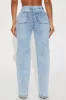 Love You Differently Stretch Straight Leg Jeans - Light Wash sold by Fashion Nova
