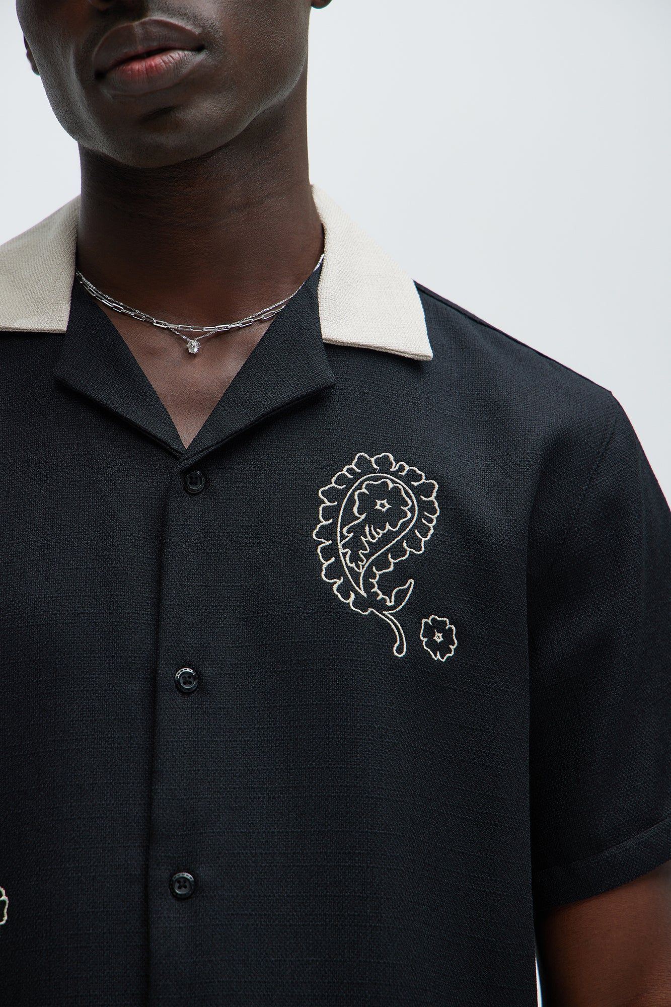 Paisley Embroidered Shirt - Black/combo sold by Fashion Nova product image thumbnail 4