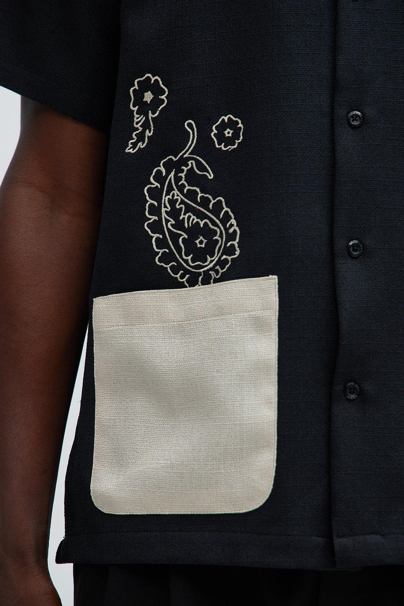 Paisley Embroidered Shirt - Black/combo sold by Fashion Nova product image thumbnail 3