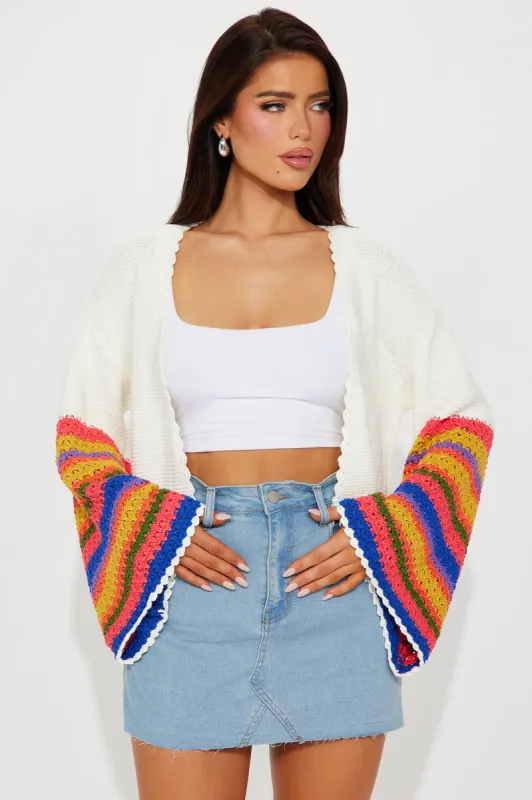 Wild Things Cardigan - Ivory/combo sold by Fashion Nova