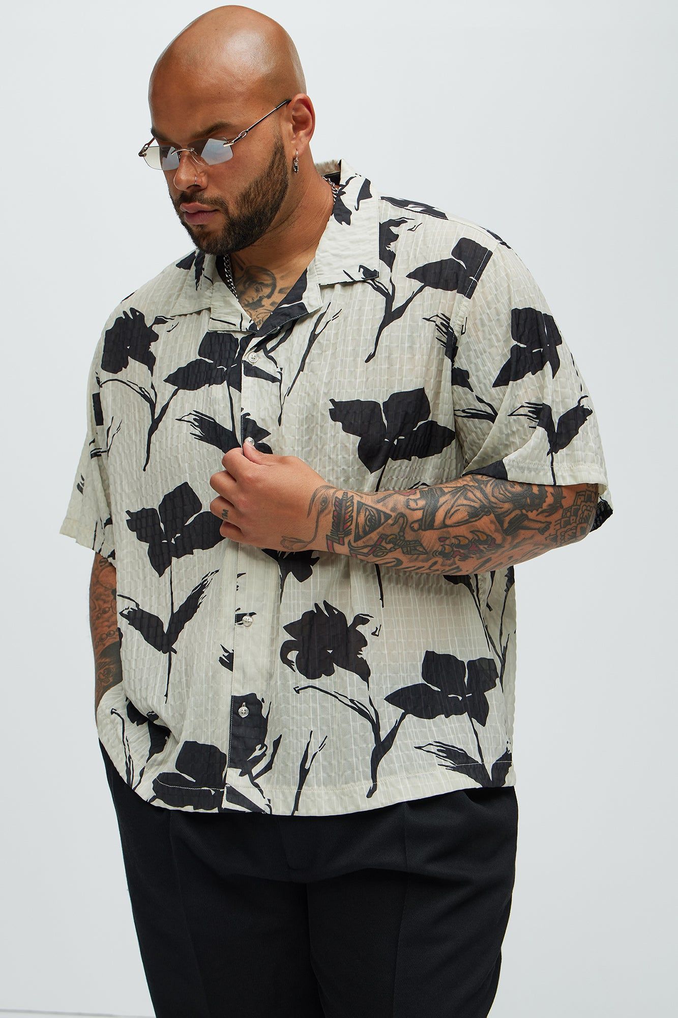 Oakdale Textured Shirt - Tan/Multi sold by Fashion Nova product image thumbnail 5