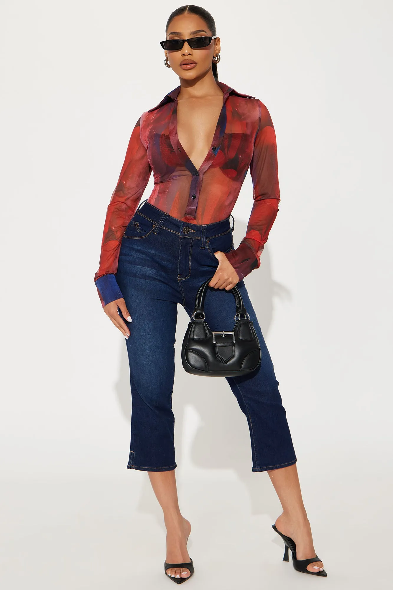 I Call The Shots Mesh Bodysuit - Rust/combo sold by Fashion Nova product image thumbnail 2