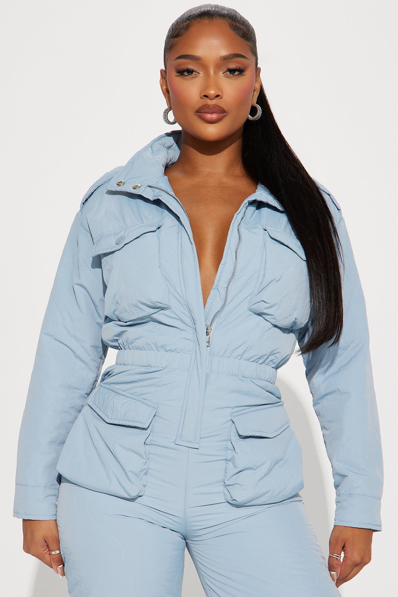 Wrightwood Puffer Jumpsuit - Slate Blue sold by Fashion Nova product image thumbnail 2