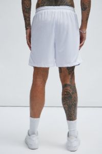 Popeye Retro Mesh Shorts - White sold by Fashion Nova