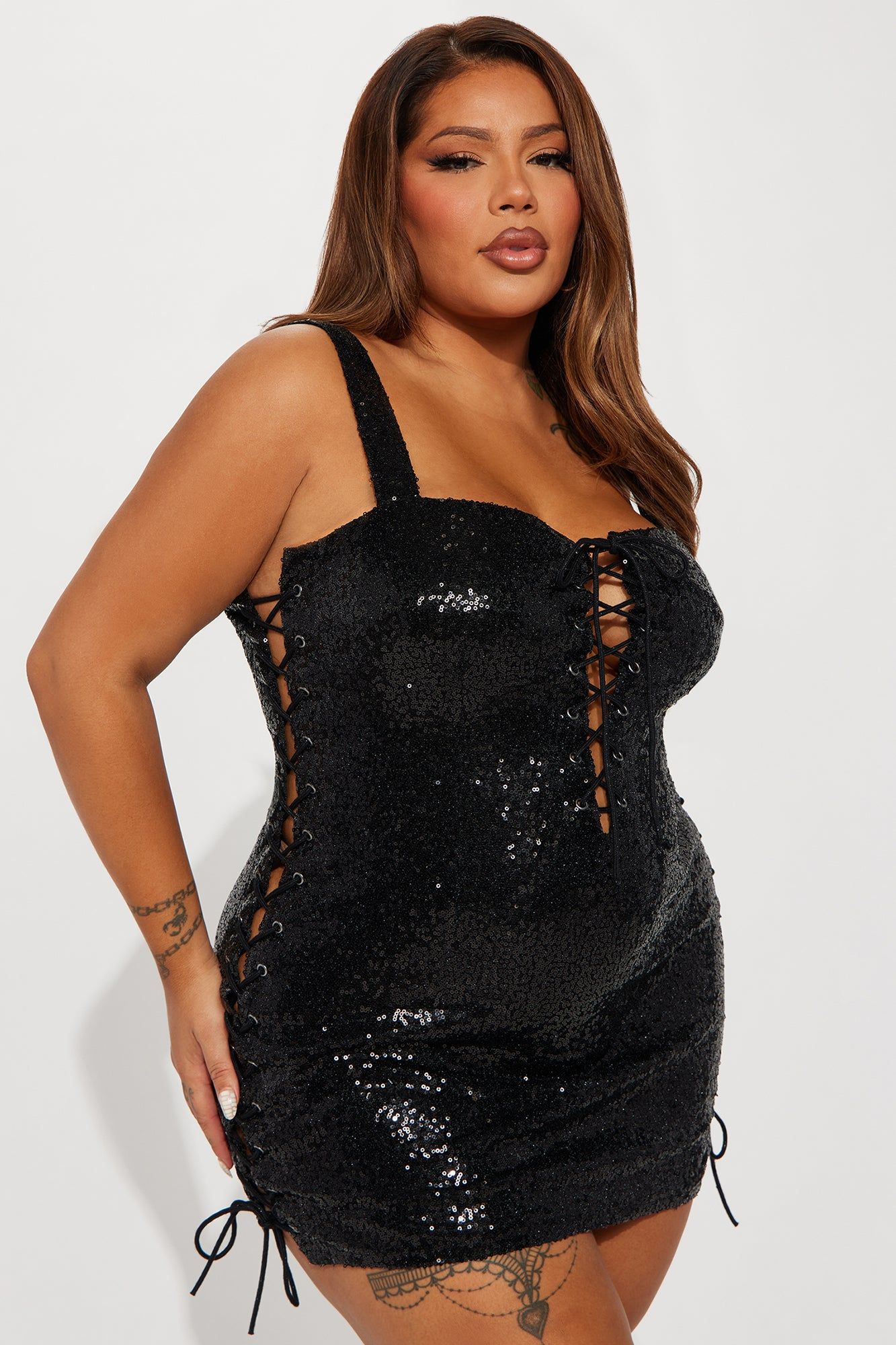 Anastasia Lace Up Micro Mini Dress - Black sold by Fashion Nova product image thumbnail 4