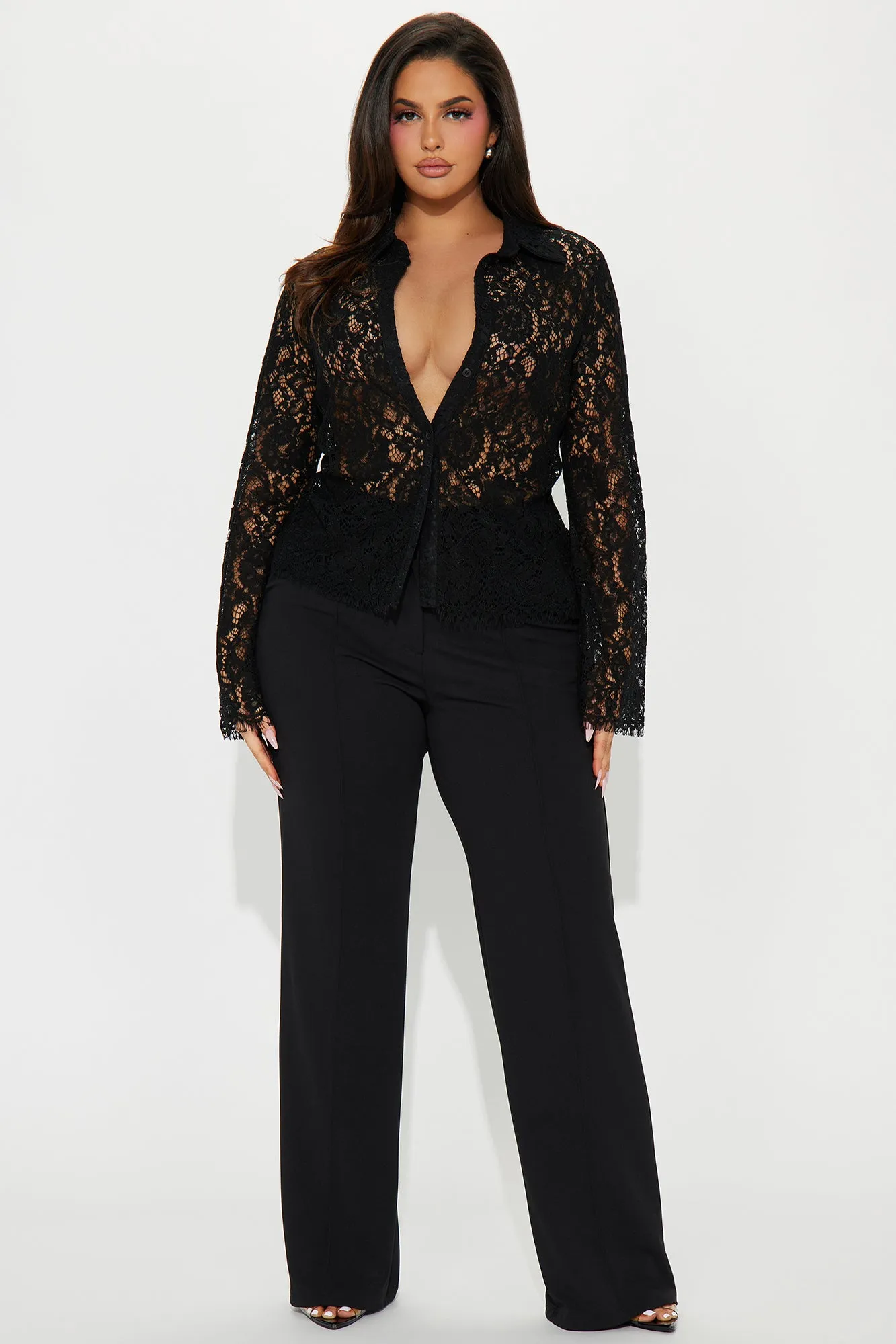 Love Letters Lace Shirt - Black sold by Fashion Nova product image thumbnail 4