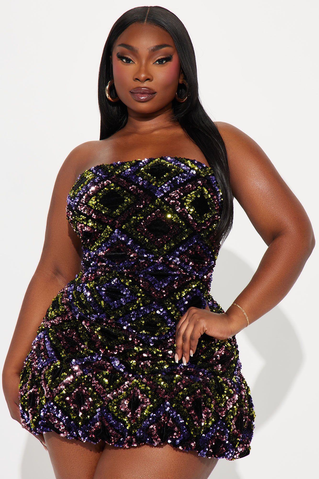 Cleo Sequin Mini Dress - Purple/combo sold by Fashion Nova product image thumbnail 4