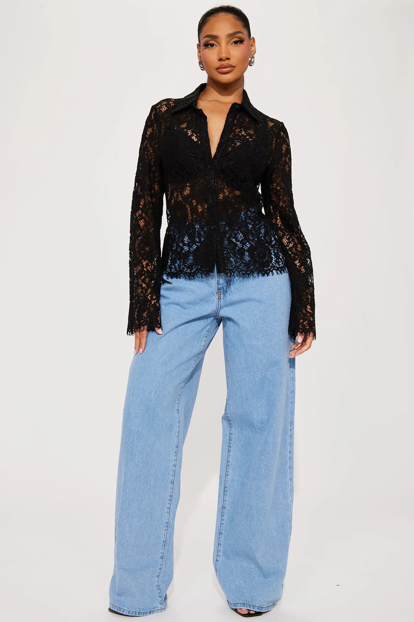 Love Letters Lace Shirt - Black sold by Fashion Nova product image thumbnail 2