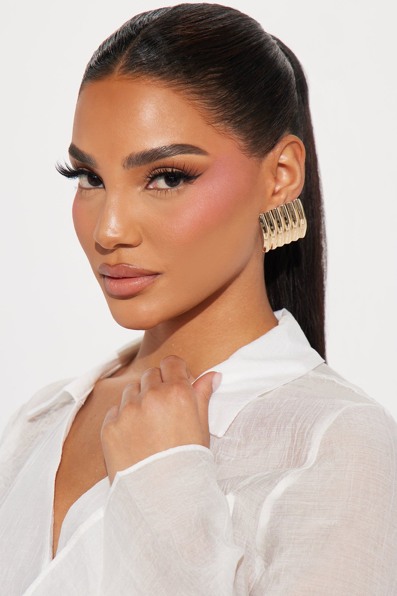 Fav Hour Is Golden Earrings - Gold sold by Fashion Nova product image thumbnail 2
