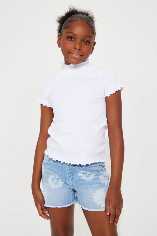 Mini Let's Get It Ribbed Top - White sold by Fashion Nova