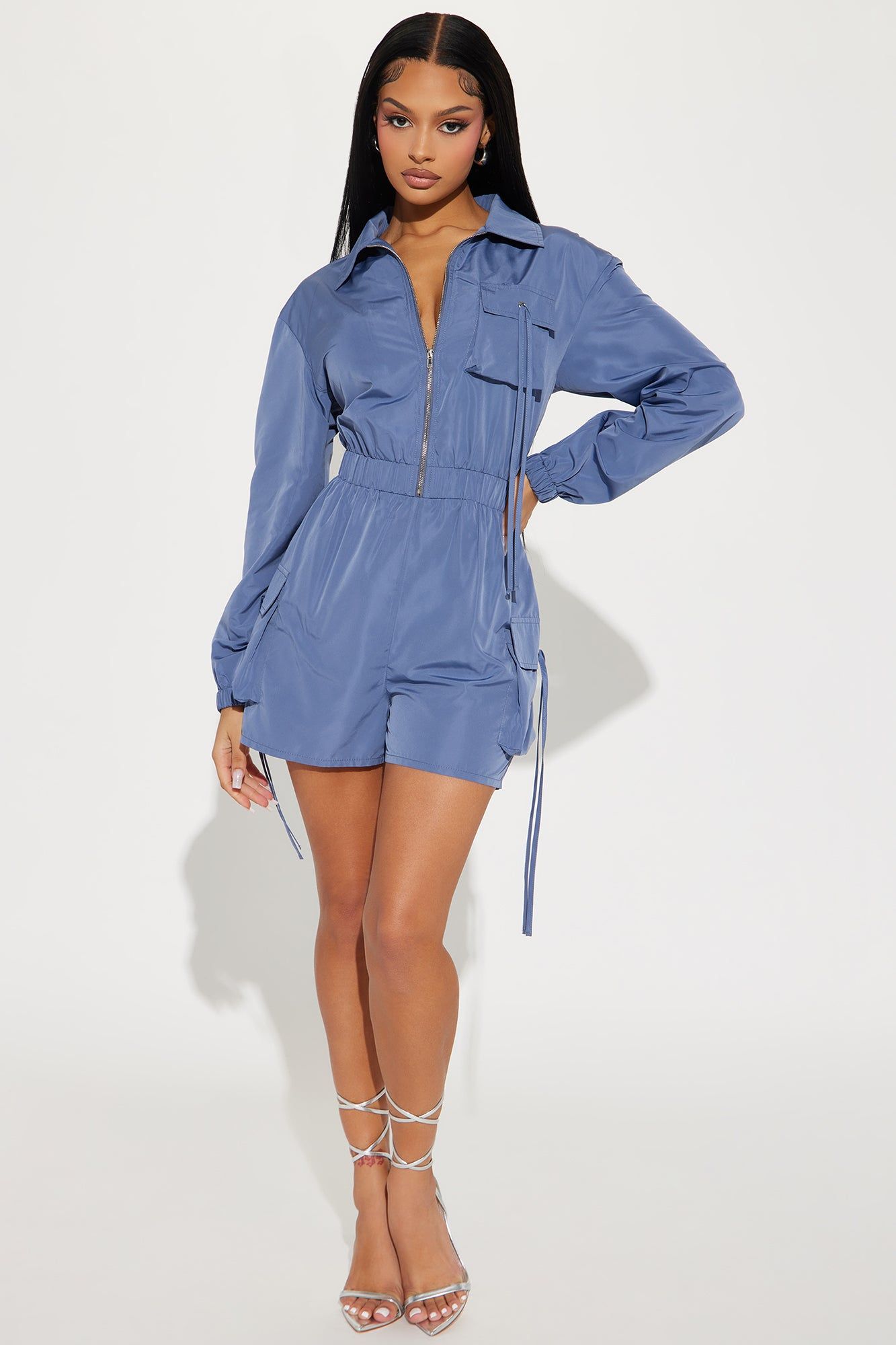 Admire Me Romper - Slate Blue sold by Fashion Nova product image thumbnail 2