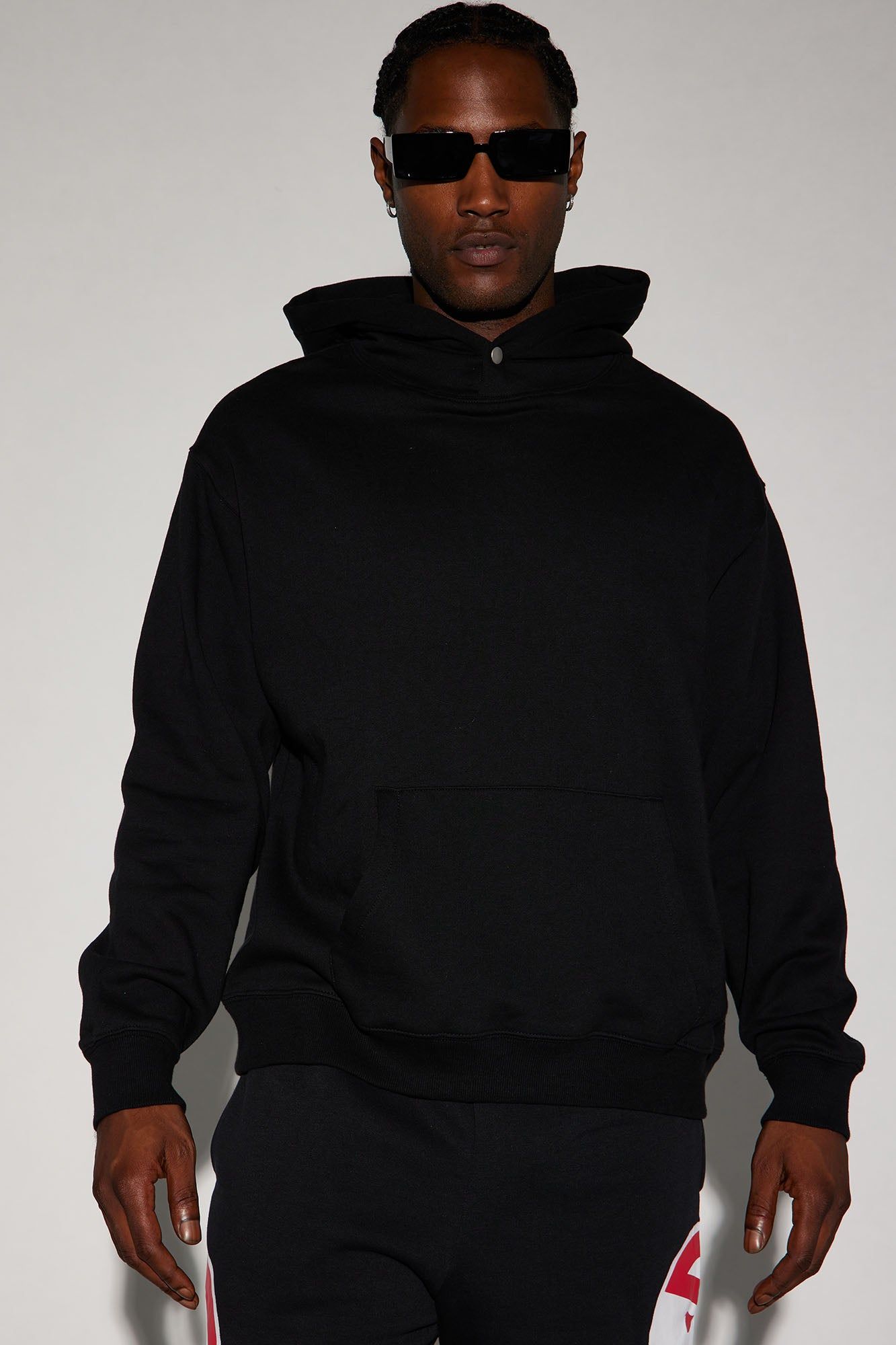 Tyson Hoodie With Snap Button - Black sold by Fashion Nova
