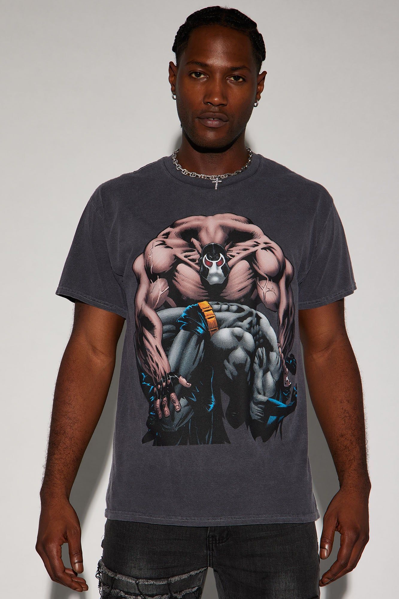 Batman Vs Bane Short Sleeve Tee - Black sold by Fashion Nova