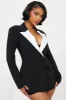 Always Watching Oversized Blazer - Black/White sold by Fashion Nova