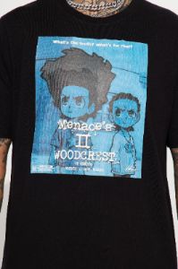 Boondocks Menace's Short Sleeve Tee - Black sold by Fashion Nova
