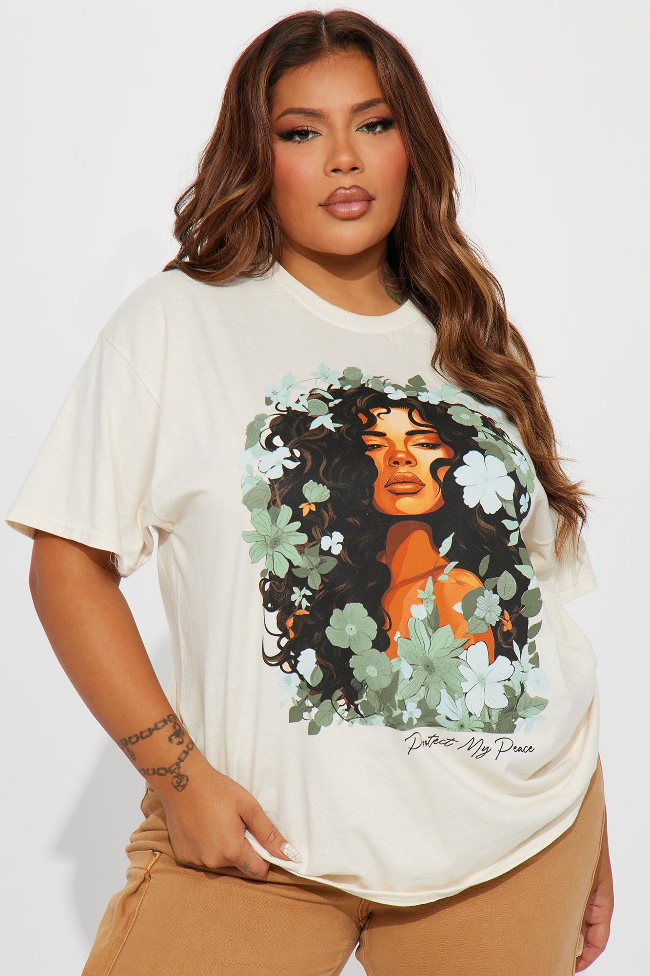 Protect My Peace Graphic Tee - Natural/Combo sold by Fashion Nova product image thumbnail 4