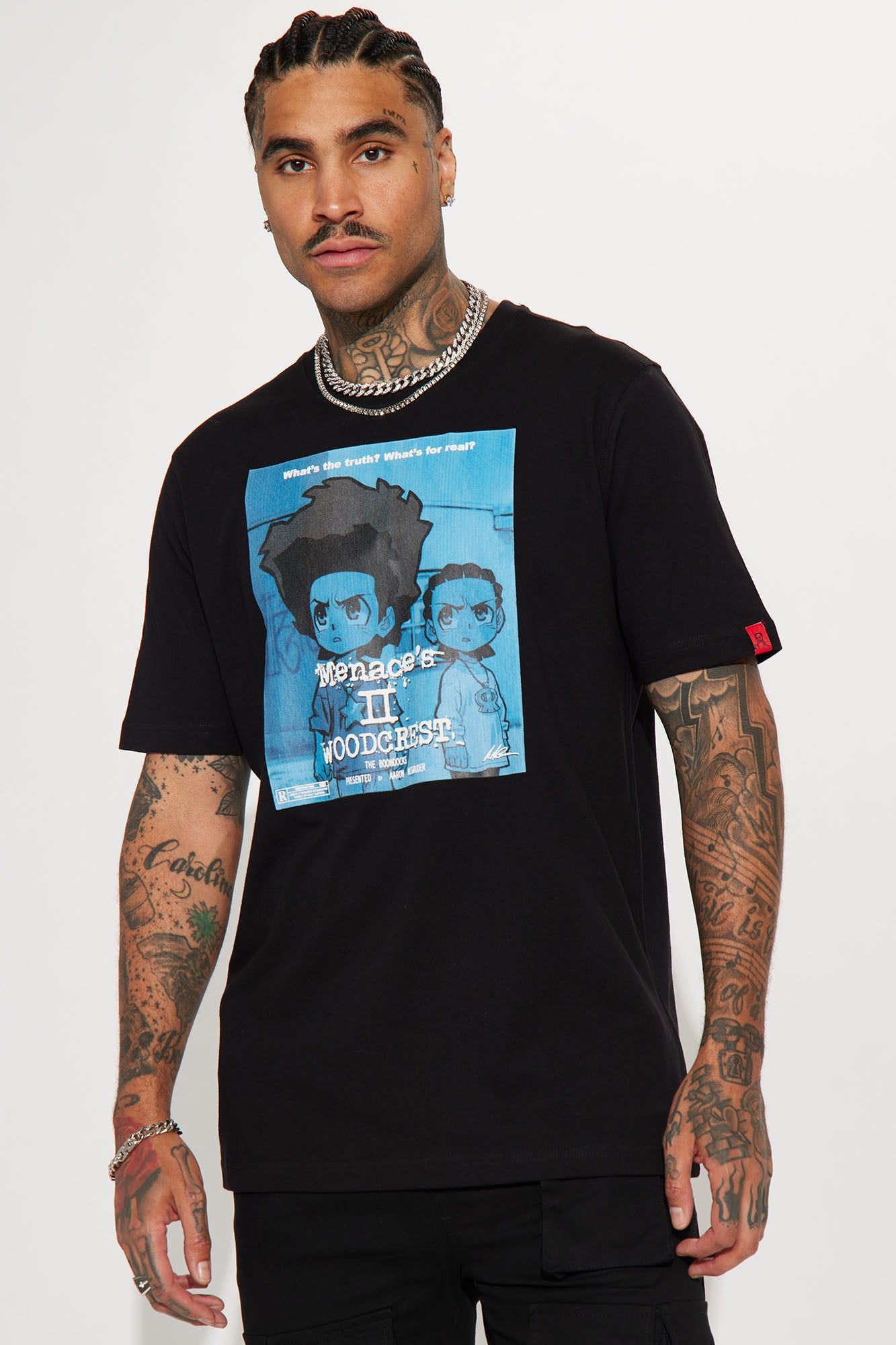 Boondocks Menace's Short Sleeve Tee - Black sold by Fashion Nova