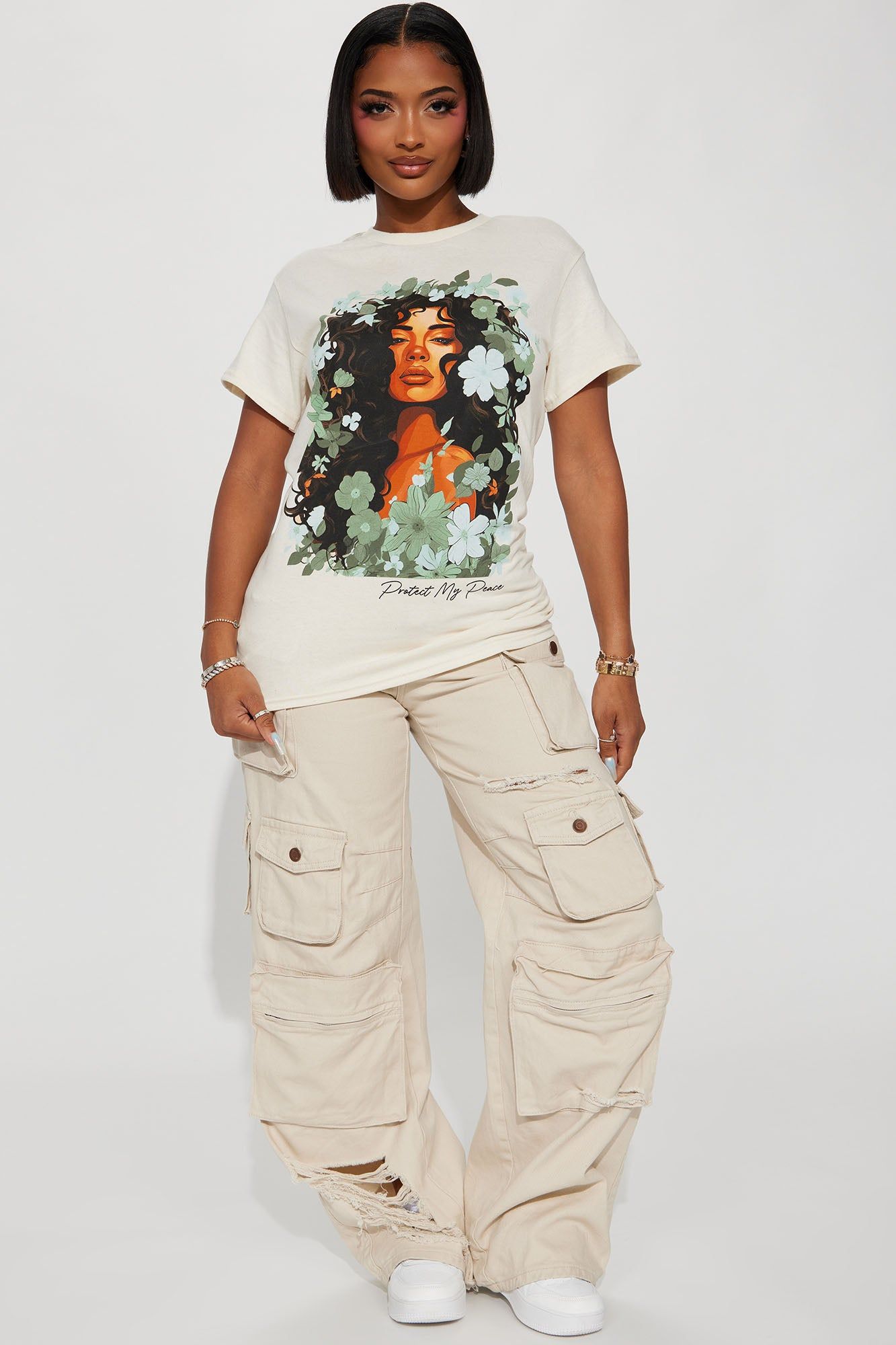 Protect My Peace Graphic Tee - Natural/Combo sold by Fashion Nova product image thumbnail 2