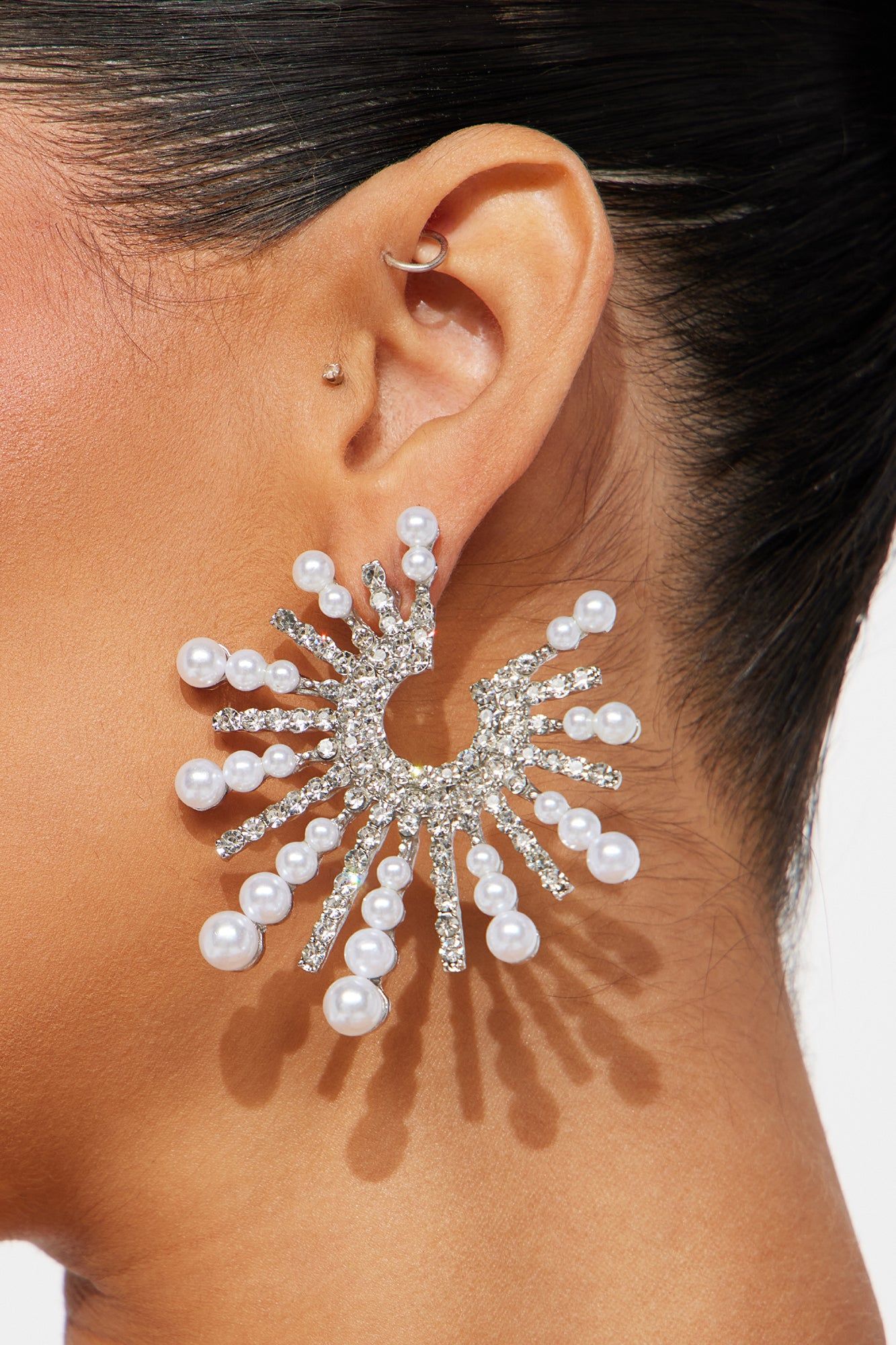 Glam Circle Earrings - Silver sold by Fashion Nova