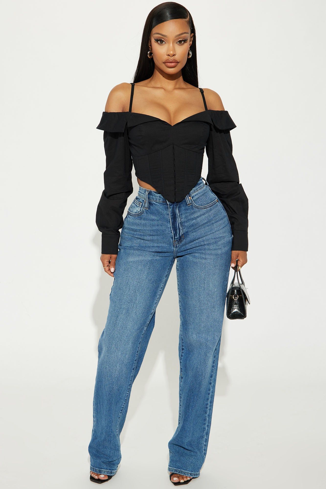 Meredith Poplin Corset Top - Black sold by Fashion Nova product image thumbnail 2
