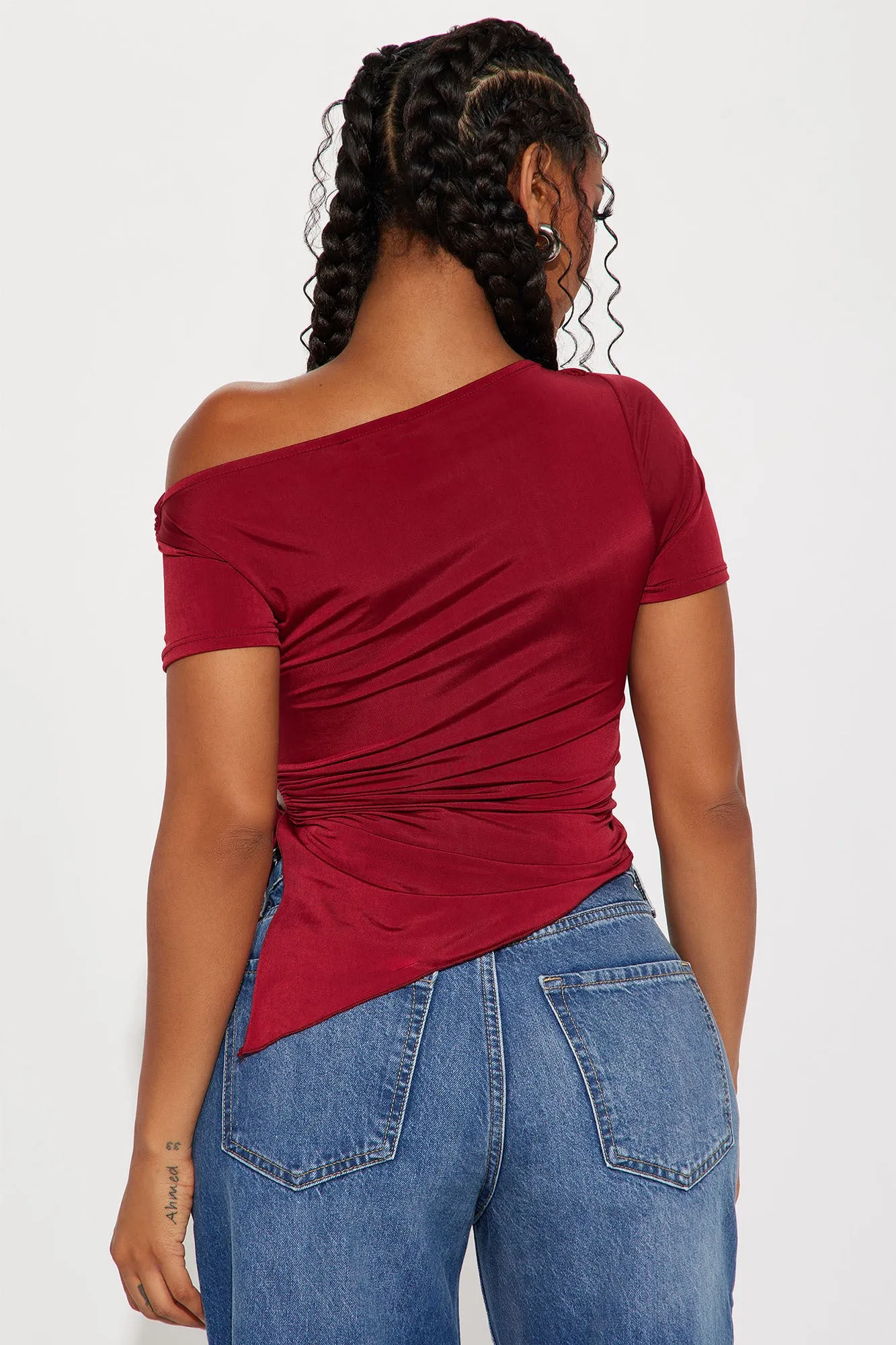 Margot Asymmetrical Top - Wine sold by Fashion Nova product image thumbnail 3