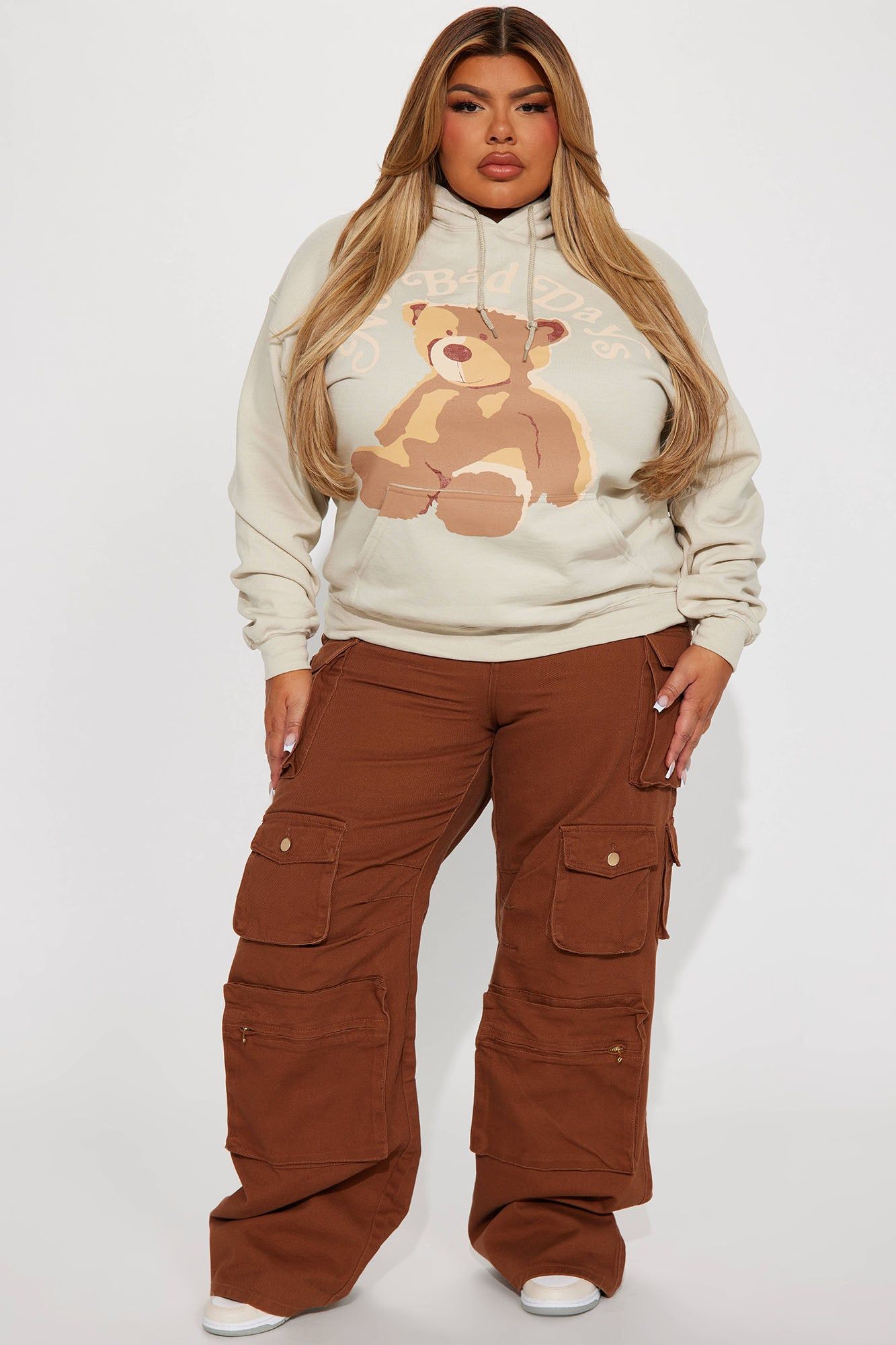 No Bad Days Teddy Bear Hoodie - Taupe sold by Fashion Nova product image thumbnail 6