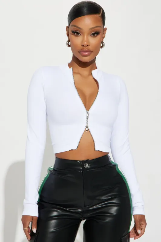 Never Too Faced Top - White made by Fashion Nova
