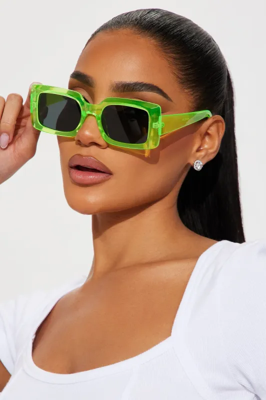 Hollywood Acting Sunglasses - Neon Green sold by Fashion Nova