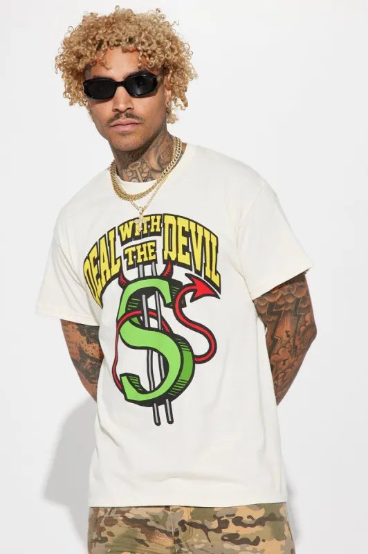 Deal With The Devil Short Sleeve Tee - Sand sold by Fashion Nova