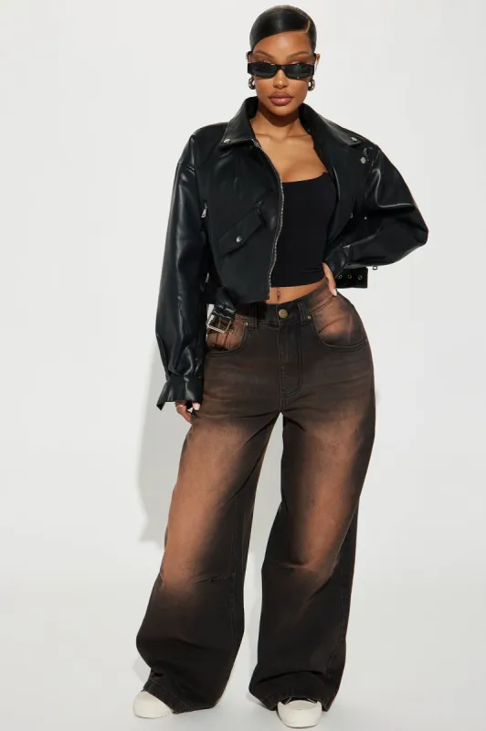 Kennie Tinted Baggy Jeans - Brown sold by Fashion Nova