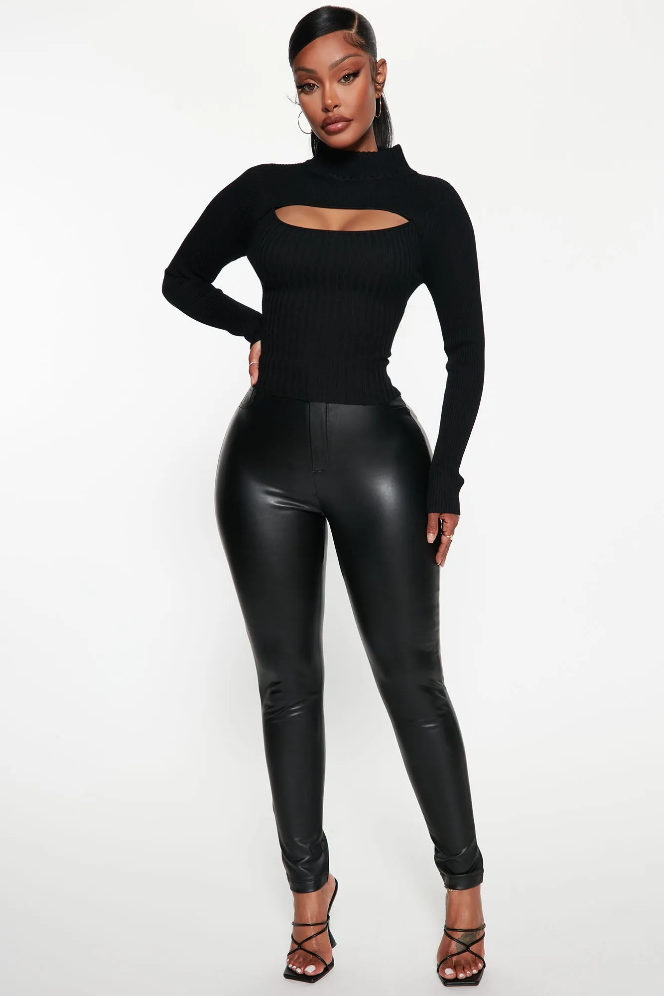 Anabella Cut Out Turtleneck Sweater - Black sold by Fashion Nova product image thumbnail 2
