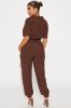 Talk It Up Jumpsuit  - Chocolate sold by Fashion Nova
