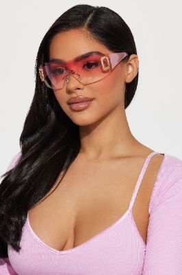 So Conceited Sunglasses - Pink sold by Fashion Nova