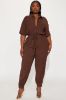 Talk It Up Jumpsuit  - Chocolate sold by Fashion Nova