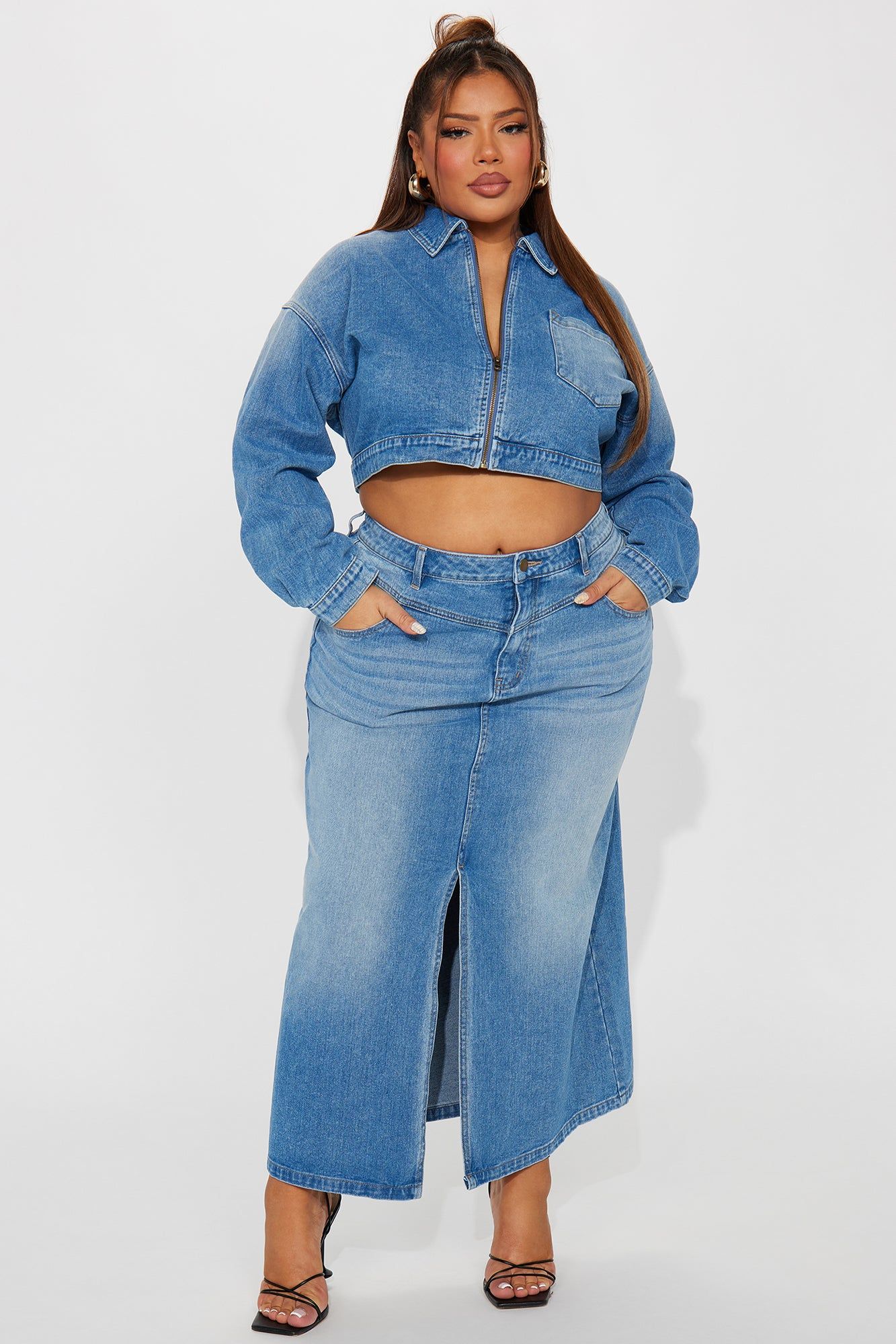 New Mood Denim Skirt Set - Medium Wash sold by Fashion Nova product image thumbnail 4