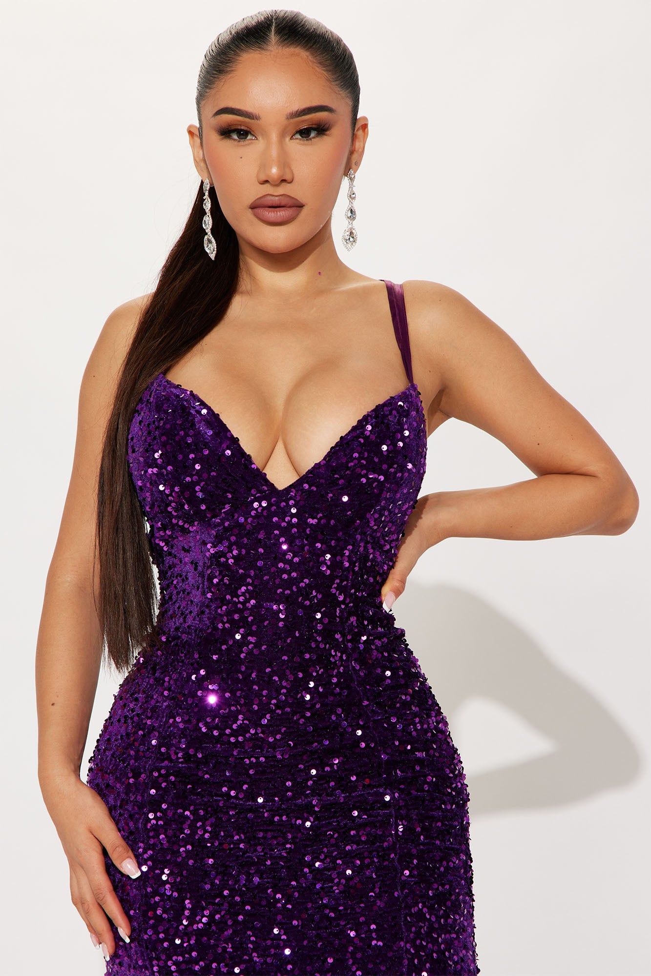 Royal And Fabulous Sequin Gown - Purple sold by Fashion Nova product image thumbnail 2