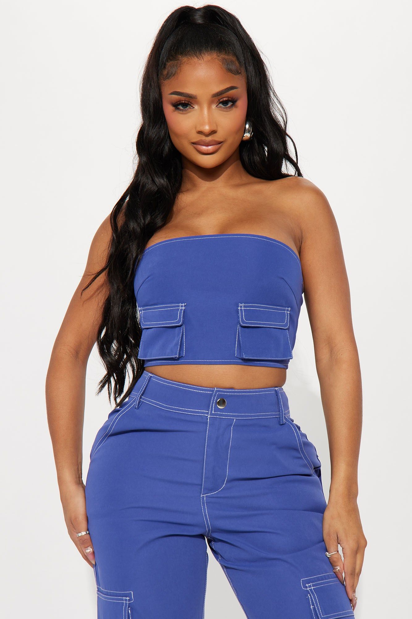 Totally Candid Cargo Pant Set - Navy sold by Fashion Nova product image thumbnail 2