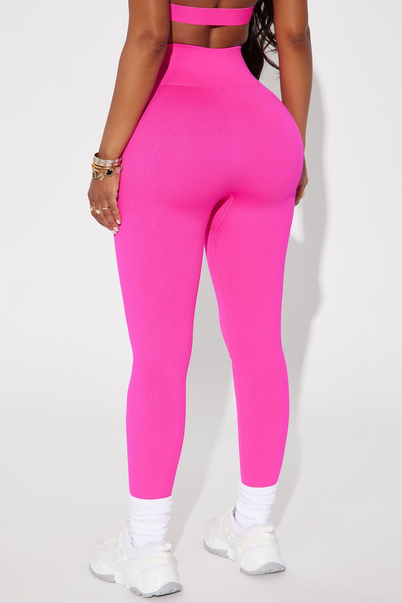Fighter Ribbed Active Legging In Infinity Seamless - Neon Pink sold by Fashion Nova product image thumbnail 3