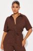 Talk It Up Jumpsuit  - Chocolate sold by Fashion Nova